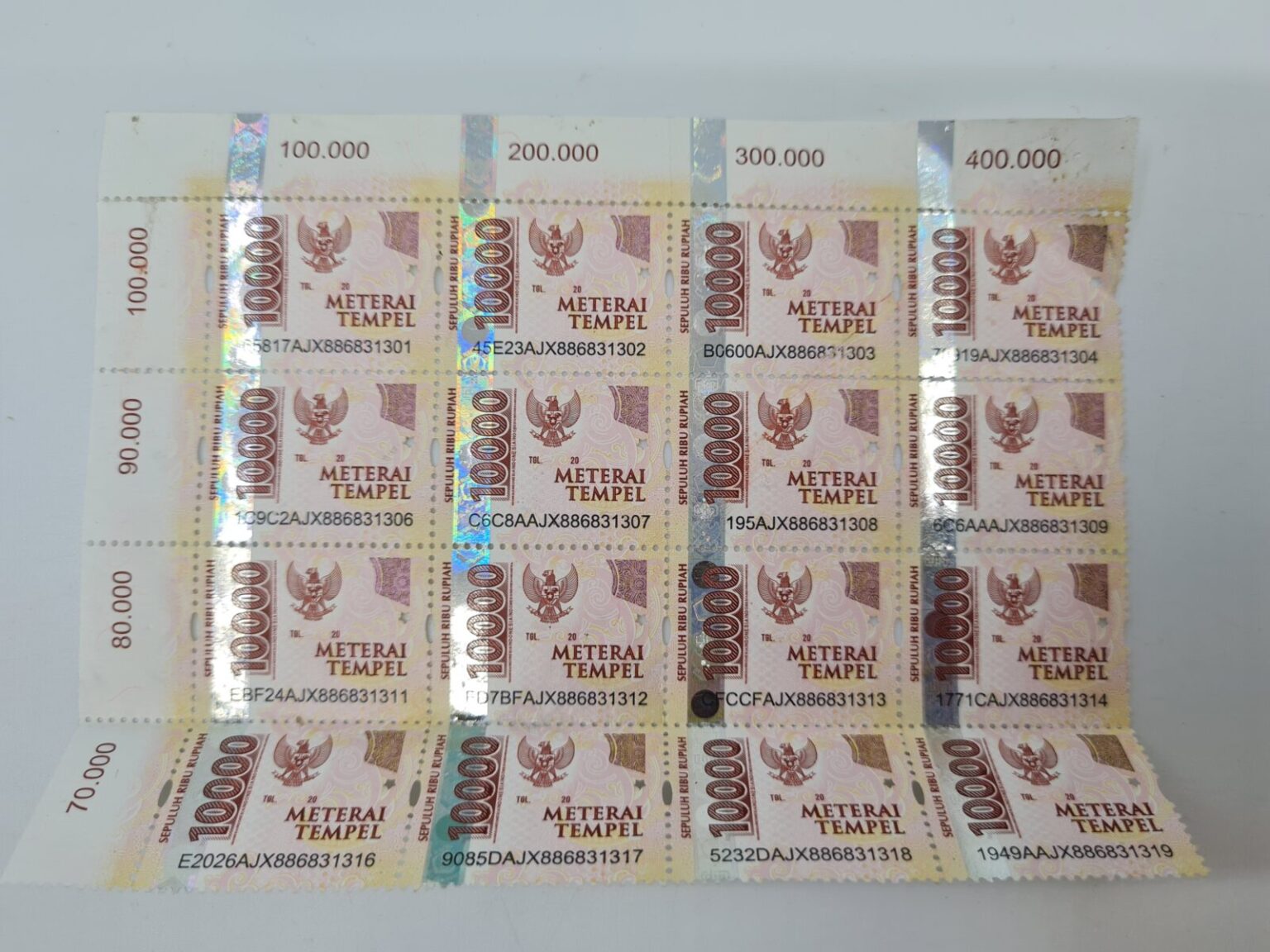 Indonesian Stamp Meterai Tempel Ten Thousands Rupiah Materai Indonesia ...