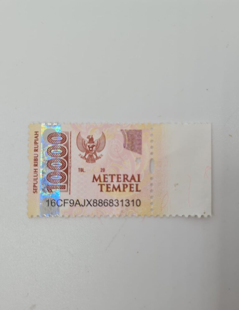 Indonesian Stamp Meterai Tempel Ten Thousands Rupiah Materai Indonesia ...